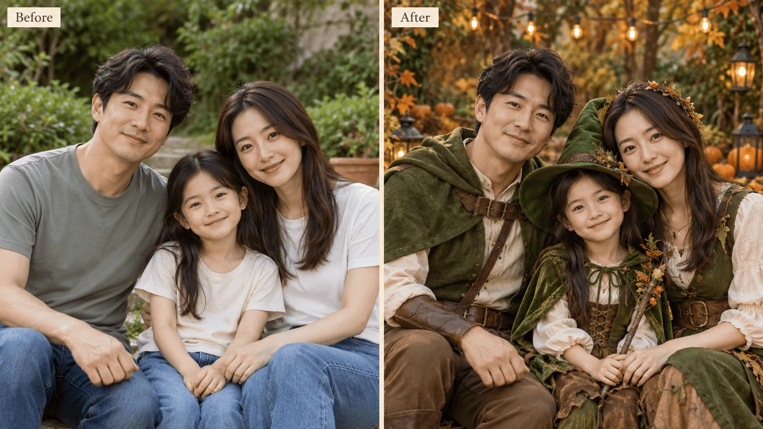 A family reference and its woodland Halloween transformation
