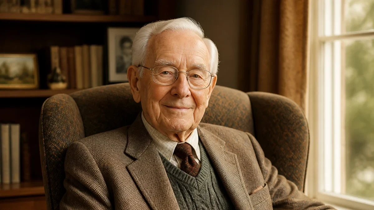 A warm portrait of an older man beside a window